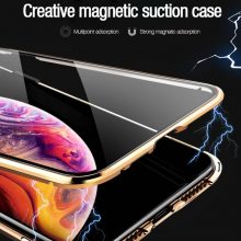 Tongdaytech Magnetic Tempered Glass Privacy Metal Phone Case Coque 360 Magnet Antispy Cover For Iphone XR XS X 11 Pro MAX 8 7 6