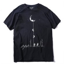 Harajuku Style Moon Print Cotton Men’s T-shirt