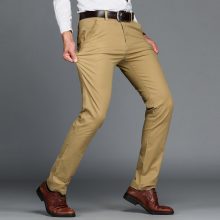 VOMINT Mens Pants Cotton Casual Stretch male trousers man long Straight High Quality 4 color Plus size pant suit 42 44 46