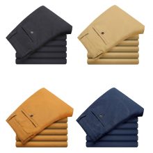 VOMINT Mens Pants Cotton Casual Stretch male trousers man long Straight High Quality 4 color Plus size pant suit 42 44 46