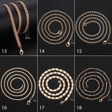 Personalize Necklace For Women Men 585 Rose Gold Venitian Curb Snail Foxtail Link Chains Necklace Fashion Jewelry 50cm 60cm CNN1