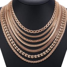 Personalize Necklace For Women Men 585 Rose Gold Venitian Curb Snail Foxtail Link Chains Necklace Fashion Jewelry 50cm 60cm CNN1