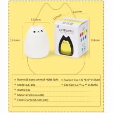Silicone Touch Sensor LED Night Light For Children Baby Kids 7 Colors 2 modes Cat LED USB LED Night Lamp